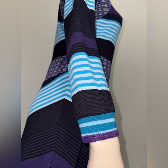 Anna Sui Mod Stripe Turtleneck Dress M - Picture 10 of 10